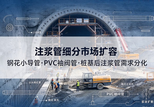 东西湖注浆管细分市场扩容，隧道钢花小导管、PVC 袖阀管、桩基后注浆管需求分化